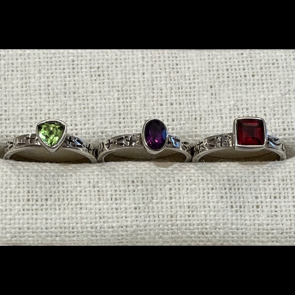 Silpada 3 ring stack gemstone set - Picture 3 of 6